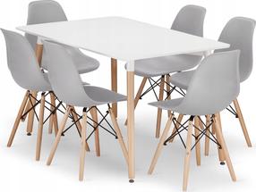 Valgomojo komplektas Leobert Adria Osaka, baltas/pilkas/rudas