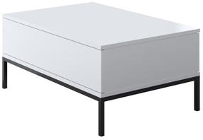 Kavos staliukas Kalune Design Lord, baltas/juodas, 90 cm x 60 cm x 40 cm