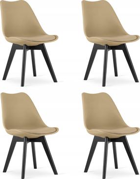 Kėdžių rinkinys Leobert Mark, matinė, tamsaus smėlio spalva, 43 cm x 49 cm x 82 cm, 4 vnt.