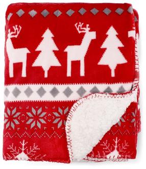 Pledas Homla Lumi Scandi, baltas/raudonas, 150 cm x 200 cm