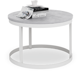Kavos staliukas ADRK Rinen, baltas/pilkas, 55 cm x 55 cm x 36 cm