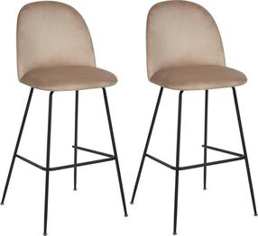 Kėdžių rinkinys Beliani Arcola, smėlio, 54 cm x 52 cm x 114 cm, 2 vnt.