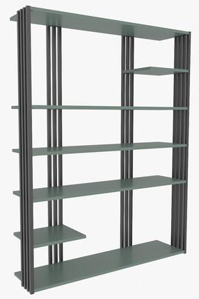 Pastatoma lentyna Kalune Design Jenny 875ZNA4525, juoda/žalia, 120 cm x 29.6 cm x 160 cm