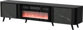 TV staliukas Cama Meble Volare, juodas/pilkas, 200 cm x 39 cm x 49 cm