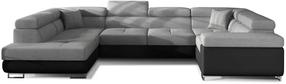 Kampinė sofa Letto Sawana 21, Soft 11, juoda/pilka, kairinė, 202 x 340 cm x 90 cm
