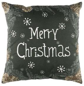 Kalėdinė dekoratyvinė pagalvėlė Winteria, ruda/balta/žalia, 45 cm x 45 cm
