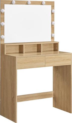 Kosmetinis staliukas Leobert, sonoma ąžuolo, 80 cm x 40 cm x 140 cm, su veidrodžiu