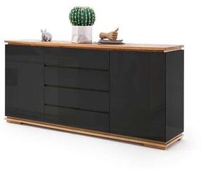 Komoda MCakcent Chiaro, ruda/juoda, 172 cm x 40 cm x 81 cm