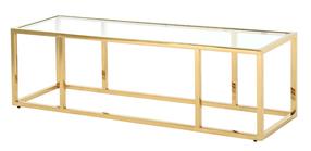 TV staliukas Miloo Los Feliz, skaidrus/aukso, 150 cm x 40 cm x 45 cm