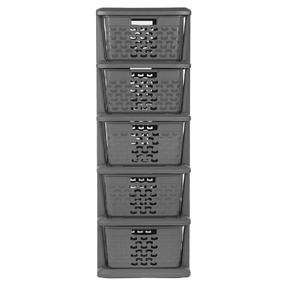 Krepšių rinkinys, daiktų saugojimo, su lentyna Branq Cotton, pilka, 25 x 29 x 72 cm