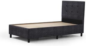 Lova viengulė Kalune Design Hira, 90 x 190 cm, antracito, be čiužinio, su grotelėmis