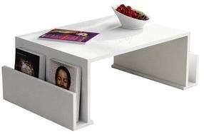 Kavos staliukas Kalune Design Magazin, baltas, 95 cm x 60 cm x 36.8 cm