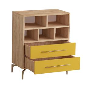 Pastatoma lentyna Kalune Design Alba 811MDD4122, ąžuolo/geltona, 40 cm x 70 cm x 85.6 cm