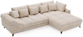 Kampinė sofa - lova Polak Meble Lettica, smėlio, kairinė, 326 x 221 cm x 93 cm