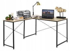 Kampinis rašomasis stalas OTE, juoda/medžio