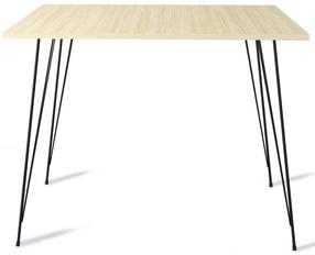 Valgomojo stalas Kalune Design Sandalf, ąžuolo/smėlio, 90 cm x 90 cm x 75 cm