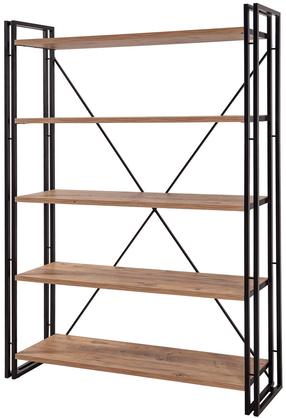 Pastatoma lentyna Kalune Design Cosmo Fix, juoda/pušies, 130 cm x 35 cm x 180 cm