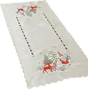 Kalėdinis stalo takelis stačiakampė OSD02-1, balta, 40 x 160 cm