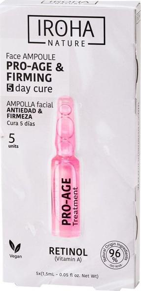 Ampulės veido priežiūrai Iroha Nature Retinol Pro-Age & Firming, 7.5 ml, 5 vnt.