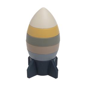 Edukacinė piramidė Babys Only Rocket, 14 cm, įvairių spalvų, 6 vnt.
