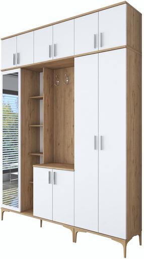 Prieškambario spinta Kalune Design EA121, balta, 180 cm x 37.5 cm x 240 cm