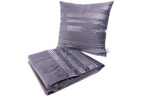 Pledo ir pagalvės komplektas Kenda Sand Prisma, pilkas, 130 cm x 170 cm