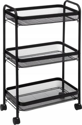 Metalinė lentyna ant ratukų 5five Mayaj, juoda, 46.5 cm x 26.5 cm x 79 cm