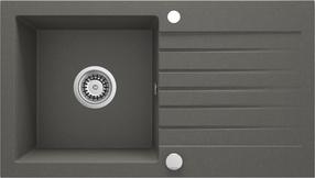Virtuvinė plautuvė Deante Zorba ZQZ T113, granitas, 76 cm x 44 cm x 15 cm, tamsiai pilka
