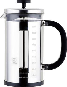 Kavinukas French Press Klausberg KB-7703, 1 l, skaidri/sidabro/juoda