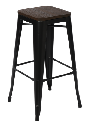 Baro kėdė OTE Fenix FX-DW-30-CZ, matinė, juoda/tamsiai ruda, 43.5 cm x 43.5 cm x 76.5 cm