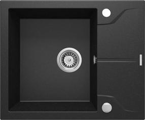 Virtuvinė plautuvė Deante Andante, granitas, 59 cm x 49 cm x 19.4 cm, grafito