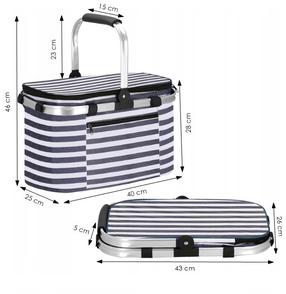 Šaltkrepšis Springos CS0025, mėlyna/balta, 25 x 40 cm, 28 l