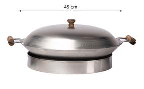 Keptuvė su dangčiu GrillSymbol WS-450-CAT, plienas, sidabro