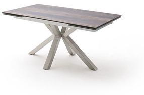 Valgomojo stalas išskleidžiamas MC Akcent Nagano, nerūdijančiojo plieno/tamsiai ruda, 160 - 240 cm x 90 cm x 76 cm