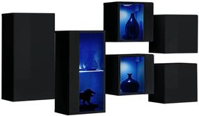 Svetainės baldų komplektas ASM Switch IV, vidaus, juodas