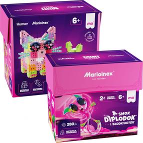 Konstruktorius Marioinex Mini Waffle Diplodokas ir kačiukas 906224, 280 vnt.