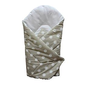 Kūdikio antklodė-vokelis Ankras Dots, 80 x 80 cm, balta/pilka