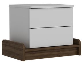 Naktinis staliukas Kalune Design Marina 875ZNA3404, balta/riešuto, 40 cm x 60 cm x 46 cm