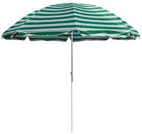 Paplūdimio skėtis Happy Green Beach Umbrella, 230 cm, baltas/žalias