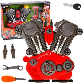 Žaislinis meistro įrankių rinkinys Take Apart Engine Overhaul Set, juoda/raudona