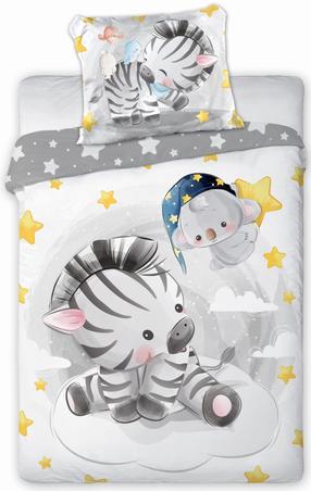 Kūdikių patalynės komplektas PPF-17, 100 x 135 cm, balta/geltona/pilka