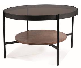 Kavos staliukas Prima B, juoda/tamsiai ruda, 74 cm x 74 cm x 43 cm