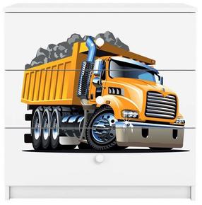 Komoda Kocot Kids Babydreams Truck, balta, 41 cm x 80 cm x 80.5 cm
