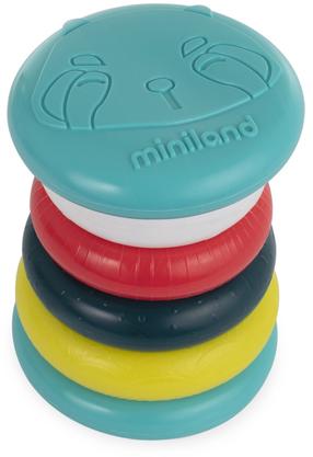 Edukacinė piramidė Miniland Stack & Roll Rings, 17 cm, įvairių spalvų, 6 vnt.