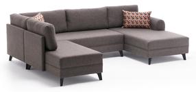 Kampinė sofa Hanah Home Belen 825BLC2539, ruda, 202 x 300 cm x 75 cm