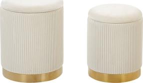 Pufų komplektas Beliani Miramar, balta, 35 cm x 35 cm x 44 cm