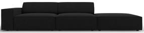 Sofa Micadoni Home Jodie Structured 3 Seats, juoda, dešininė, 262 x 102 cm x 70 cm