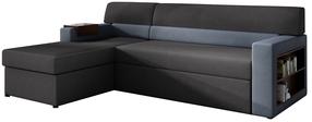 Kampinė sofa Rico Soro 95, Soro 76, mėlyna/tamsiai pilka, kairinė, 160 x 250 cm x 85 cm