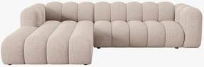 Kampinė sofa Micadoni Lupine Chenille, smėlio, kairinė, 288 x 175 cm x 70 cm