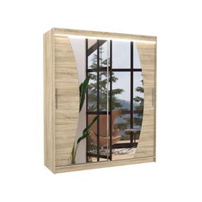 Spinta ADRK Dolores LED, rusva, 58 cm x 180 cm x 215 cm, su veidrodžiu